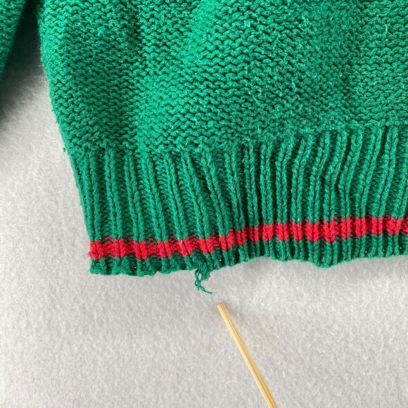 FRENCH NAVY Sweater Mens L Ramie Cotton Cable Jumper Pullover Green HK VTG - Picture 14 of 15